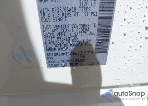 2018 Nissan Pathfinder Sv from USA, damaged, VIN 5N1DR2MM1JC602675